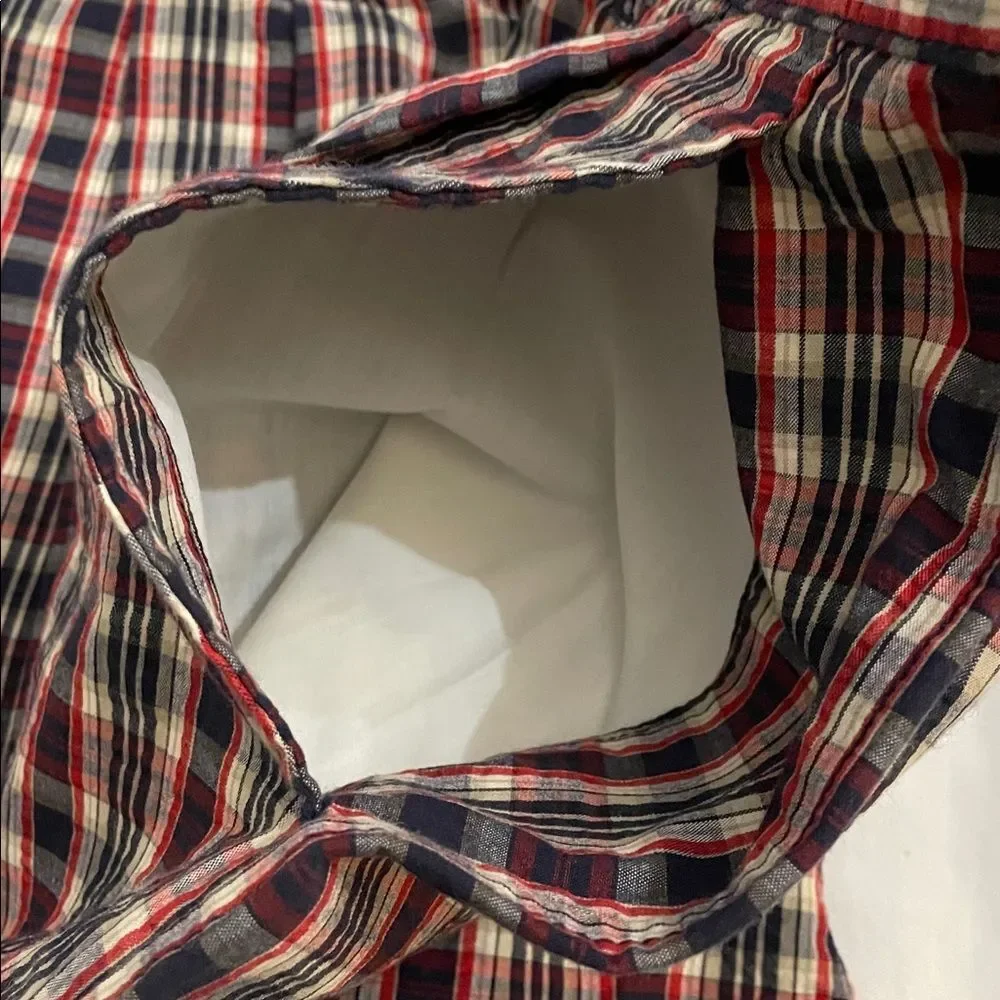 Tommy Hilfiger Vintage Red Black Plaid Pleated Shorts Mens Size 36
